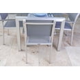 thumbnail image 6 of Belvedere 5-Piece Brushed Aluminum Outdoor Patio Furniture Dining Table Set w/ Dining Table and Four Chairs, 6 of 6