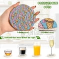 thumbnail image 3 of Qxltty Ice Cream Cones Cartoon Patterns Drink Coasters with Holder 6pcs Handmade Woven Simple Vintage Saucer Set, 3 of 7