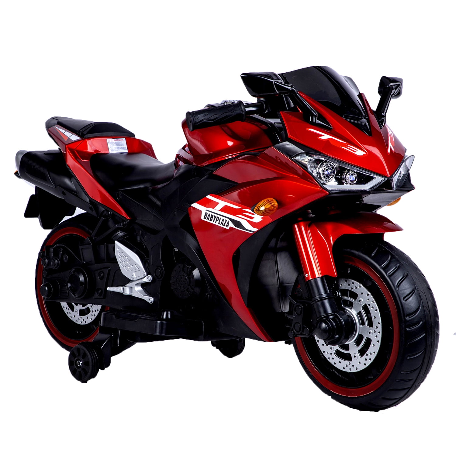CIPACHO 12V Kids Ride On Motorcycle Toys with Training Wheels Electric Car for Boys and Girls, Red
