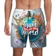 thumbnail image 2 of Goofa Travel Around The World Printed Men's Swim Trunks Board Shorts Quick Dry Mens Swimming Trunks with Compression Liner,Breathable Fit Hawaii Beach Shorts-, 2 of 9