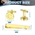thumbnail image 2 of Uxcell Gemelos, Clip de Corbata Inicial y Juego de Gemelos para Hombres Clásico de Cobre, Letra C (Tono Dorado), 2 of 6
