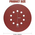 thumbnail image 2 of 225mm Sanding Discs 25 Pieces P150 Grit 10 Holes 225mm Round Sanding Discs Sandpaper for Drywall Sander, 2 of 5
