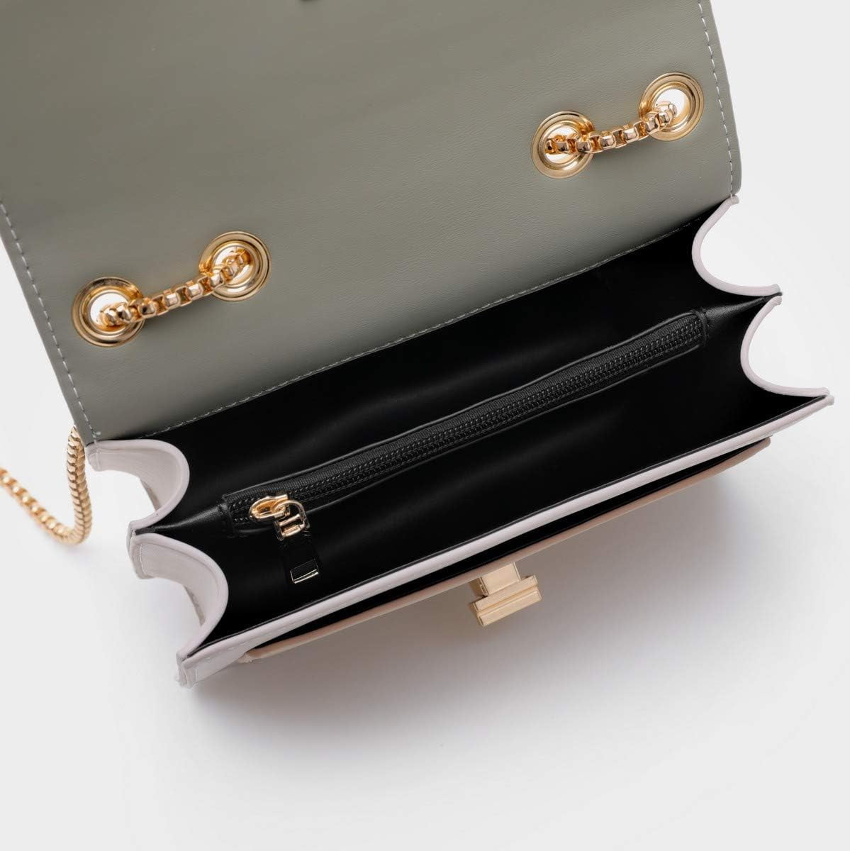 mirlewaiy Color-Block Crossbody Bags for Women Leather Cross Body Purses Cute Designer Handbags Shoulder Bag Medium Size