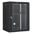 thumbnail image 1 of 15U Wall Mount Network Server Rack 18 Inch Glass Door Lock, 1 of 7