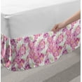 thumbnail image 2 of Nature Bed Skirt, Spring Themed Mosaic Texture Peony Flowers Floral Soft Colors Art, Elastic Bedskirt Dust Ruffle Wrap Around for Bedding Decor, 4 Sizes, Pink Purple White, by Ambesonne, 2 of 2