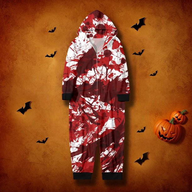 Halloween Pajamas Long Sleeved Zippered Family Matching Jumpsuit Romper Family Halloween Costumes Family Pajamas Matching Pjs