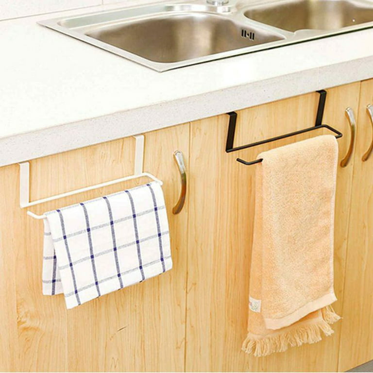 Twowood Kitchen Cabinet Door Drawer Roll Paper Towel Rack Holder Rail  Organizer Hanger 