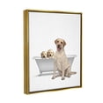 thumbnail image 3 of Stupell Industries Retriever Puppies Bathroom Tub Animals & Insects Painting Gold Floater Framed Art Print Wall Art, 3 of 6