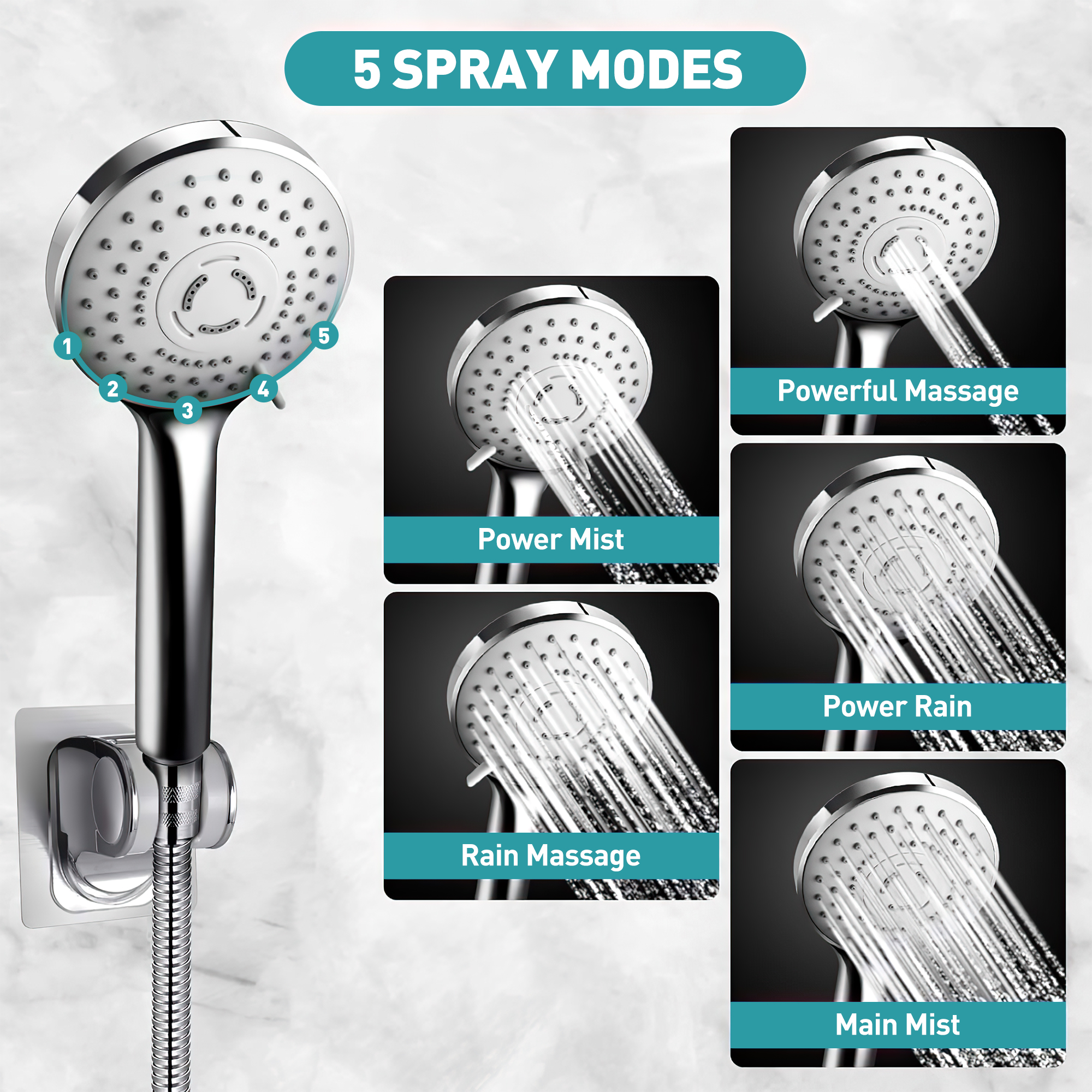 Cshidworld Dual Shower Head Combo with 8-Inch Rainfall Head photo 8