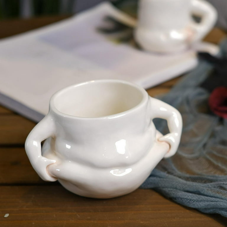 Modern Handmade Ceramic Cup 8,5 Oz for Tea Coffee Pottery Mug Stoneware  Clay Cappuccino and Latte Mug With Handle Housewarming Gift Idea 
