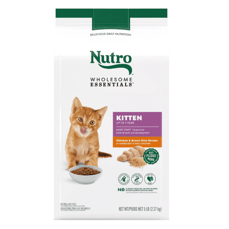 Nutro Wholesome Essentials ™ Kitten Dry Cat Food - Non-GMO, Natural, Chicken & Brown Rice, 5 Lb