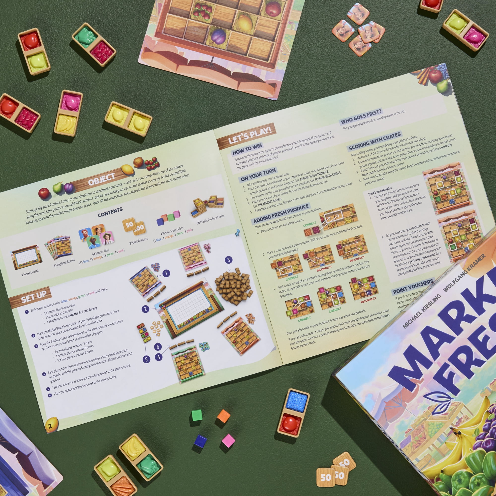 Market Fresh Board Game, Family Strategy Tile Placement Games, 45 Mins., Ages 8+