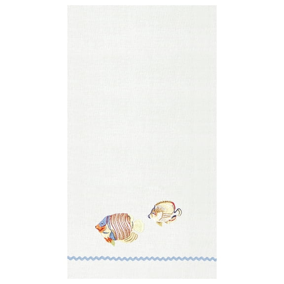 Colorful Fish Hemstitch Decorative Guest Towel