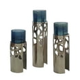thumbnail image 4 of A&B Home Eloise Glass Votive Holders with Aluminum Stand - Set of 3 - Blue/Silver, 4 of 4