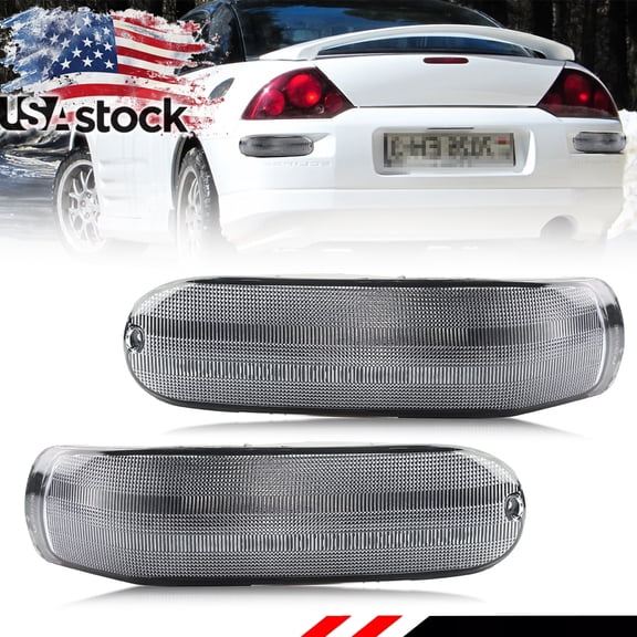 2PCS Clear Lens  Rear Bumper Side Marker Light Turn Signal Light Turn Warning Lights Housings For 2000-2005 Mitsubishi Eclipse No Bulb/Socket Included