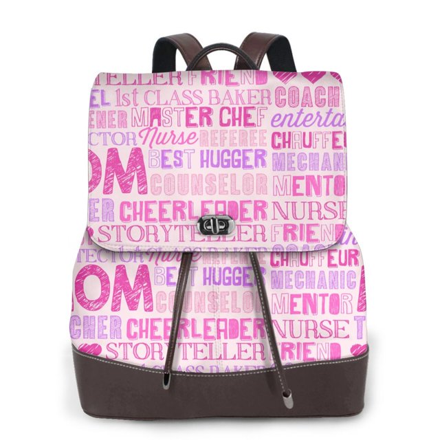 Fotbe Best Mom ever Mochila Bolso con Estampado para Mujer, Mochila Antirrobo de Nylon Impermeable, Bolsa Ligera de Hombro