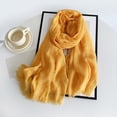 thumbnail image 2 of LIZUOJUN Women's Cotton Linen Scarves Light Soft Fashion Solid Scarf Wrap Shawl Long Scarf for Spring Summer Sheer Wrap with Frayed Edges Yellow One Size, 2 of 5