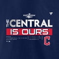 thumbnail image 4 of Men's Fanatics Navy Cleveland Guardians 2022 AL Central Division Champions Locker Room T-Shirt, 4 of 4