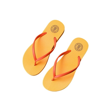 

Daeful Womens Flip Flops Slip On Flat Sandals Beach Thong Sandal Indoor&Outdoor Anti Skid Stylish Summer Shoes Yellow 6
