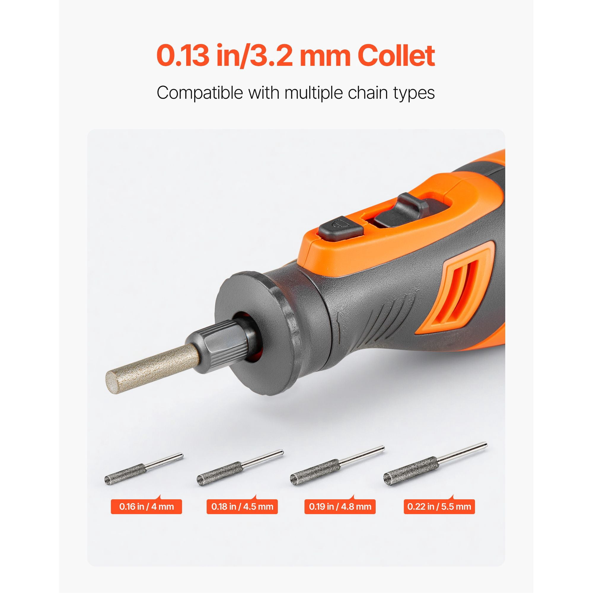 Cordless Chainsaw Sharpener 5 Adjustable Speeds 5000-30000 RPM, Multi-Angle Guide 25°/30°/35°, Portable Electric Chain Saw Blade Sharpener Tool