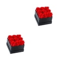 thumbnail image 3 of Ramo de rosas eternas Inteprter Colorido para Decoración de boda 9 cabezas negro rojo 2Conjunto, 3 of 6