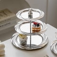 thumbnail image 5 of Hzzsbu 2 Tiers Cake Stand, Stainless Steel Cupcake Display Stand, Metal Fruit Dessert Snack Serving Dish, Afternoon Tea Stands for Wedding, 5 of 7
