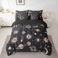 thumbnail image 2 of jejeloiu Stars Planet Moon 7-Piece Twin Bedding Sets,Universe Galaxy Bedding Comforter Set,Beige Black Sheet Sets For Adults,Microfiber Bedroom Decor Reversible, 2 of 8