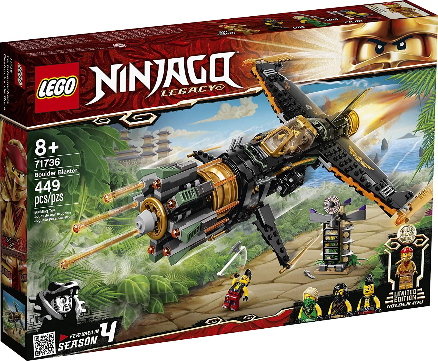 LEGO NINJAGO Legacy Boulder Blaster 71736 Airplane Toy Set with