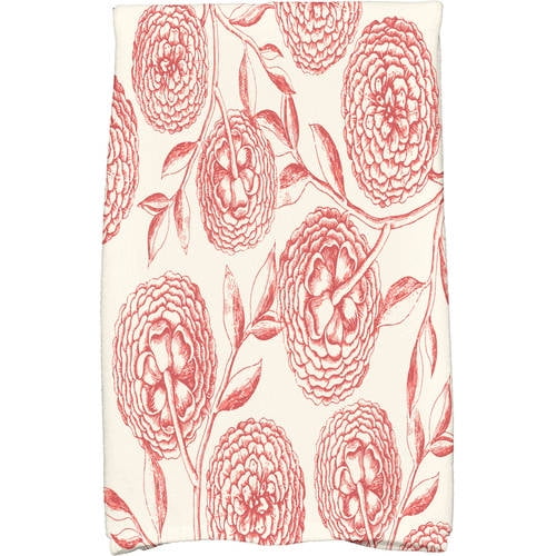 Simply Daisy 18" x 30" Antique Flowers Floral Print Kitchen Towel