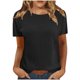 thumbnail image 2 of Blusas Informales Fiudx de Manga Corta con Cuello Redondo y Color Sólido para mujer, 2 of 5