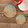thumbnail image 2 of SKYSONIC 2 Pack Shells Starfish Waves Trivet Mat Tropical Summer Beach Pot Holders Set Hot Pads Potholder Cotton for Kitchen Weave Pot Mat Cooking Baking Decor Home, 2 of 7