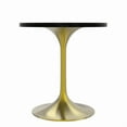 thumbnail image 4 of LeisureMod 27" Round Dining Table with MDF Top and Brushed Gold Stainless Steel Pedestal Base Seats 2-3 Person for Modern Home, Kitchen, Cafes Verve Collection Black, 4 of 7