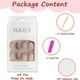 thumbnail image 4 of 24 uñas postizas cortas con punta francesa, diseño de almendra, con purpurina rosa brillante y adhesivos, acrílicas ovaladas de cobertura completa para mujeres y niñas., 4 of 5