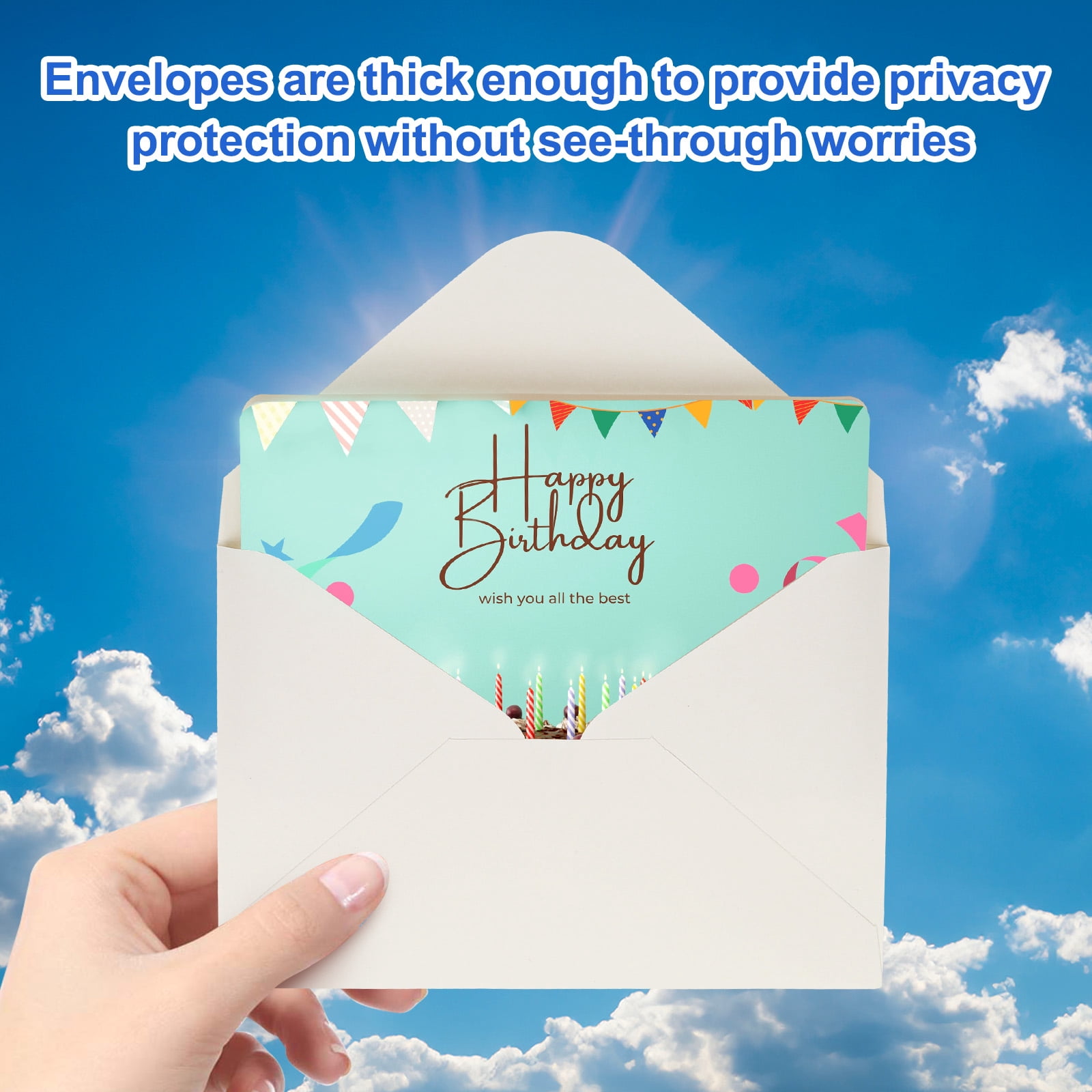 Uxcell Blank Half Fold Card and Envelopes, 50 Set 4 x 6 Inch Blank Folded Cardstock and Printable Envelopes White Greeting Cards for Invitations Wedding DIY Birthday, Multicolor