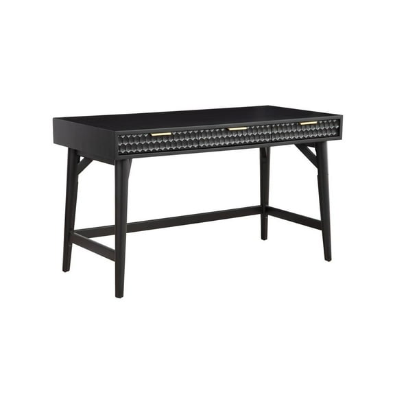 Origins by Alpine Black Pearl Large Wood Desk in Black