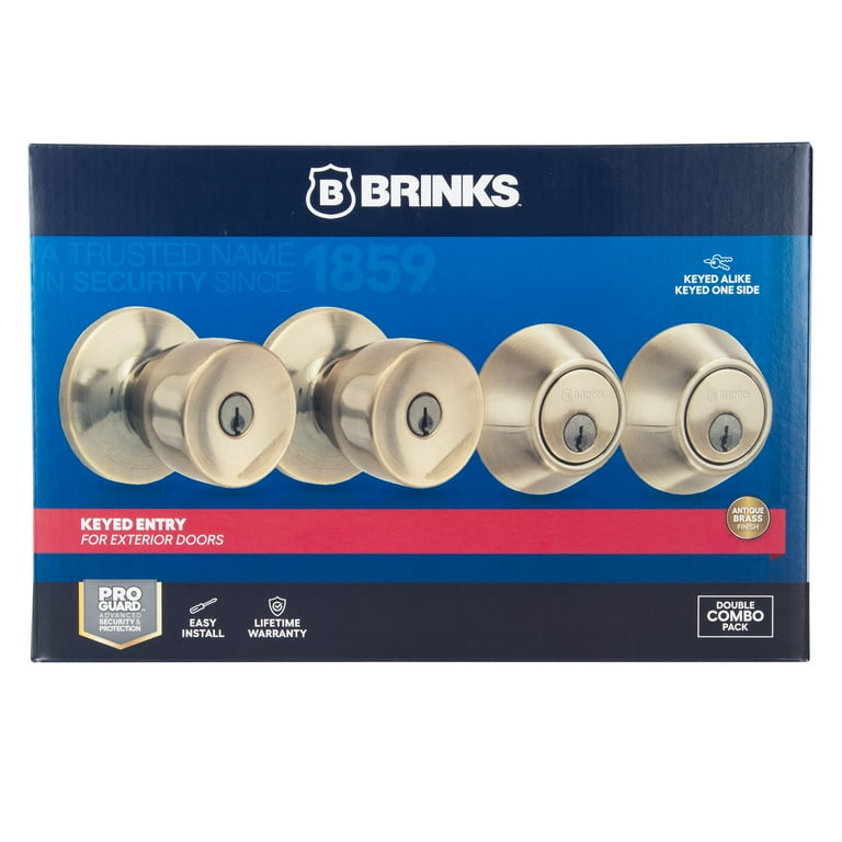 Brinks Keyed Entry Classic Bell Style Doorknob and Deadbolt Combo
