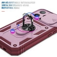 thumbnail image 6 of Armor Case for iPhone 14 Pro Ring Holder with Sliding Camera Protection & Kickstand Military Grade Shockproof Heavy Duty with Magnetic Car Mount Holder for iPhone 14 Pro, Red+Pink, 6 of 7