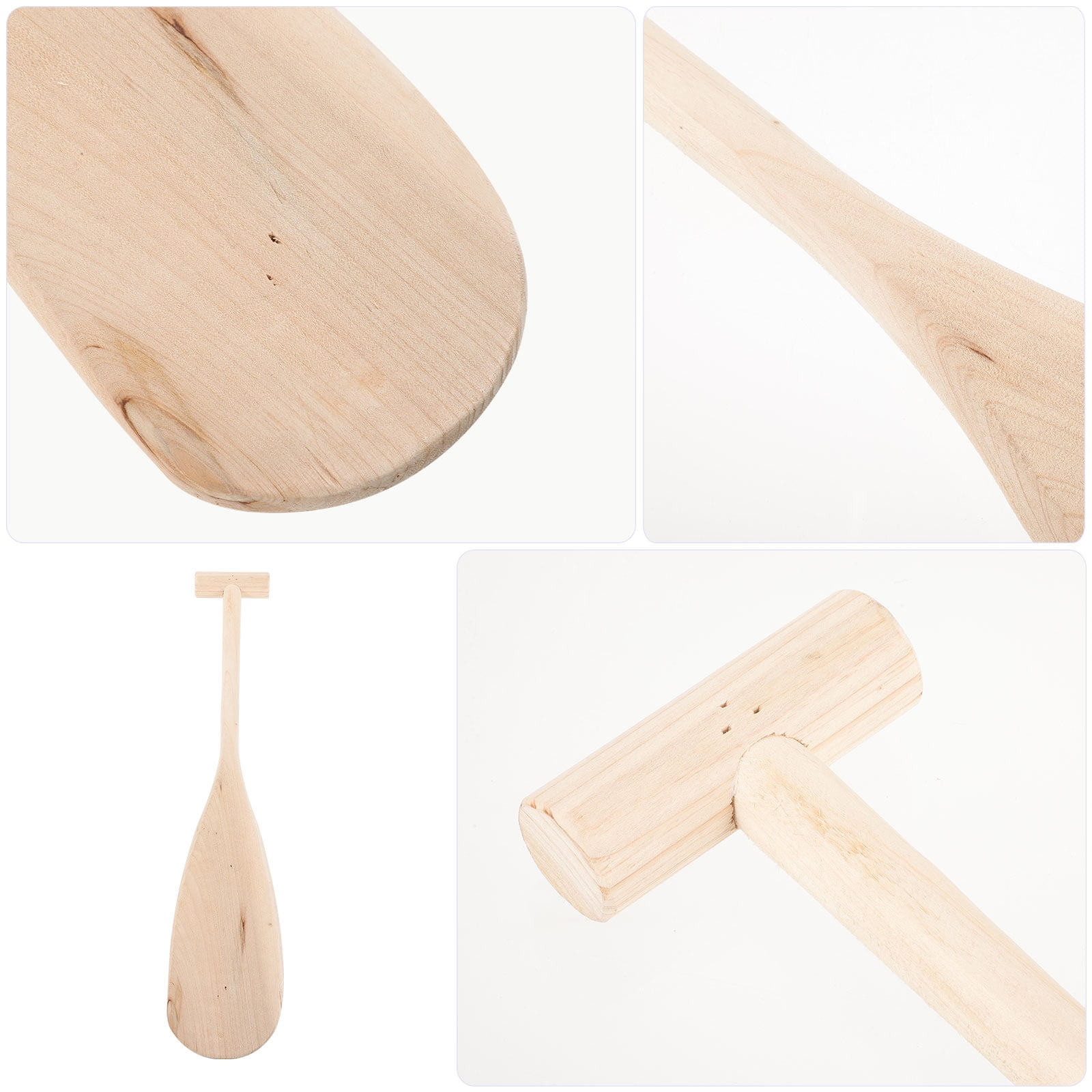 Eease 2pcs Wood Oar Kids Boats Paddle Comfort Canoes Paddle Wood Paddle for Canoes