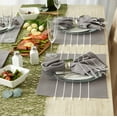 thumbnail image 4 of Gray and White Stripe Tassel Placemat Multi-Color Cotton 13x19x0.2 (Set of 4), 4 of 4