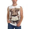 thumbnail image 1 of Fotbe Relaxed Cute Cow Reading Men's Camiseta sin Mangas Estampada para Hombres, Playera Casual para Gimnasio, Entrenamiento, Playa-Medium, 1 of 7