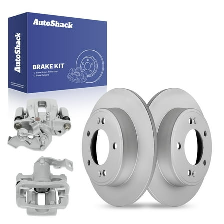 AutoShack Rear Brake Rotors Calipers | Replacement for 2011-2016 Hyundai Elantra 2013-2014 Elantra Coupe 1.8L 2.0L FWD | Coated | 4-PC Brake Kit | ArmorStop