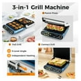 thumbnail image 4 of 3 in 1 Panini Press Electric Indoor Grill & Sandwich Maker,1200W Open Flat Griddle w/ 2 Removable Non-Stick Dishwasher-Safe Plates,LED Display,7 Modes,Independent Temp Control & Drip Tray, 4 of 9