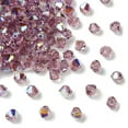 thumbnail image 2 of 24pc Preciosa® Crystal Beads Czech Crystal Bicone(451 69 302 Rondelle) 20020 201 Light Amethyst Glitter 4mm Hole: 0.8mm, 2 of 4