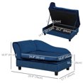thumbnail image 3 of PawHut Pet Sofa Couch w/ Storage Function Sponge Cushioned Bed, Blue, 3 of 10