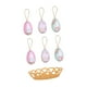 thumbnail image 5 of 6 huevos de Pascua con canasta para decorar, ideales como regalo de fiesta. Estampado de conejo blanco, 5 of 9