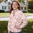 thumbnail image 3 of Uorisanigo Girls Half Zip Collar Sweatshirts Casual Essentials Cute Pink Pig Long Sleeve Pullover Top Oversized Kids Athletic Sweatshirt Jacket Fashion for Sports and Daily Wear, 3 of 7
