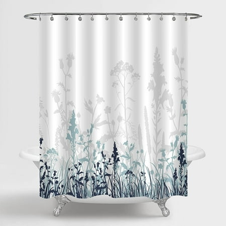 Botanical Decorative Bathroom Fabric, Long Length Shower Curtains Uk