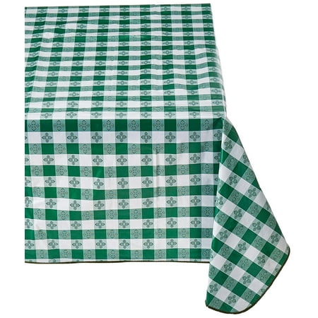 - TBCO-70G Checkered Table Cloth, 52-Inch x 70-Inch, Green, Printed PVC with cotton lining By Winco