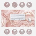 thumbnail image 6 of Rose Gold Pink Desk Mat Cute Gaming Mouse Pad Accessories Decor for Office Decor Mouse Pad Large Kawaii Desk Pad for Women, Stitched Edges Non-Slip Computer Mat Full Desk Mousepad 31.5x15.7 in, 6 of 6