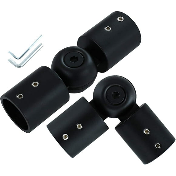 EcoNesxp 1 Inch Black Metal Window Corner Curtain Rod Connector Adjustable Curtain Rod Connector